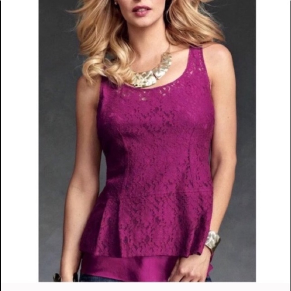 CAbi Boysenberry Lace top and cami set Medium